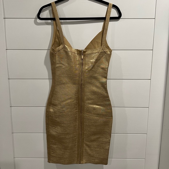 House of CB Dresses House Of Cb Gold Metallic Ornela Bodycon Dress